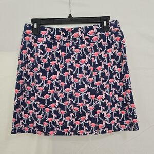 Crown & Ivy Womens Small Blue Pink Flamingo Skort